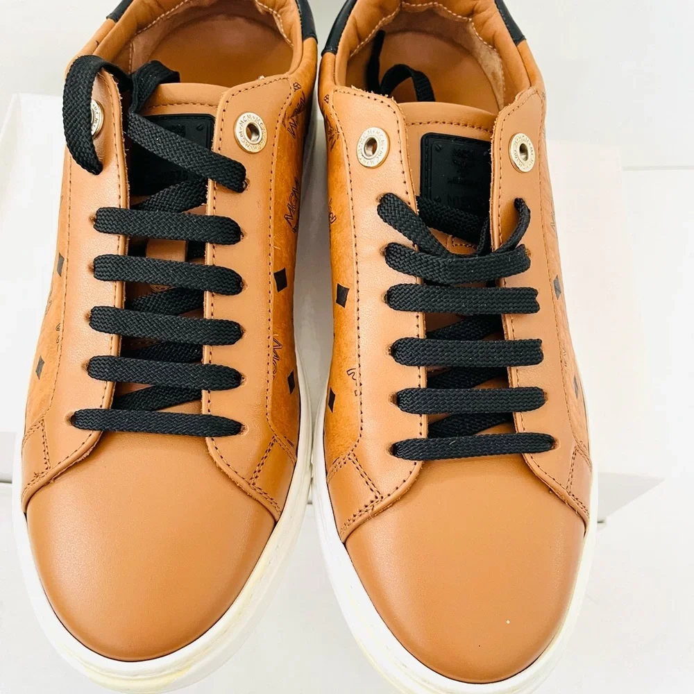 NWOB MCM women's sneakers in luggage tan 38
